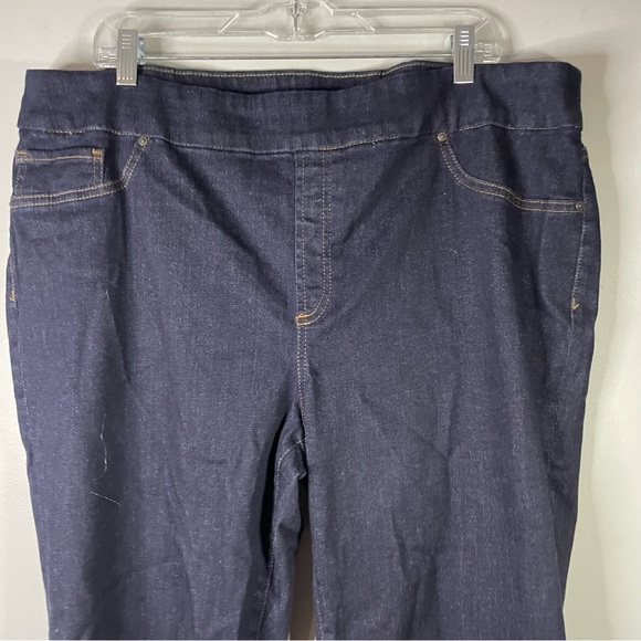 Chico’s Pull On Slim Boot Dark Wash Bootcut Jeans Size 18R Preppy Casual - Picture 3 of 8